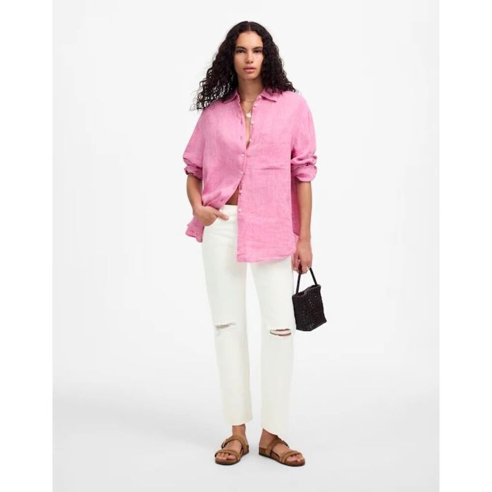 Madewell The Dean Easy Straight Crop Jean Tile White Rigid Size 33 NWT NV398
